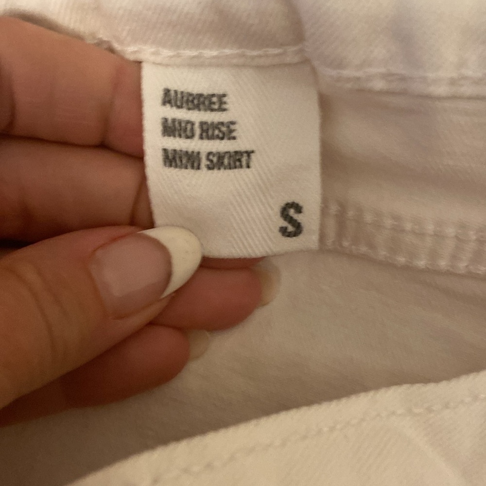 White Jean mini skirt in a size small - Picture 4 of 5